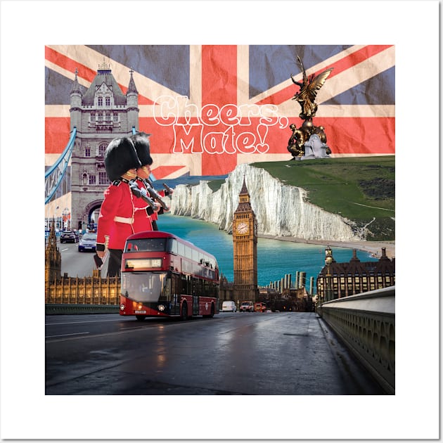 Cheers, mate! A London Icons Collage Wall Art by Amourist